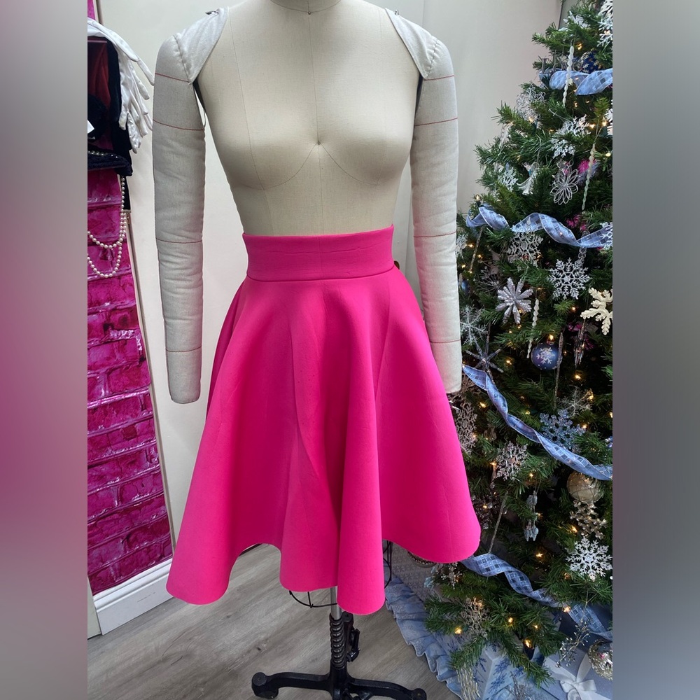 Hot pink neoprene full circle skirt